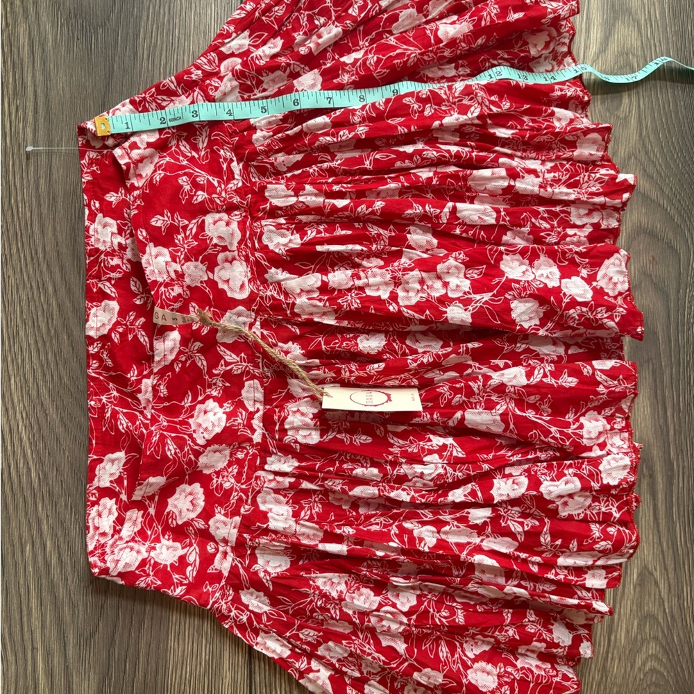 RAGA Red and White Floral Skater Skirt